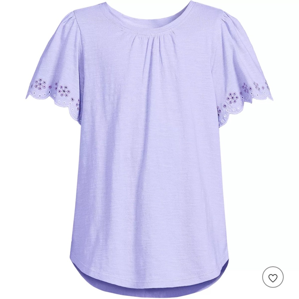Purple ruffle sleeve shirt